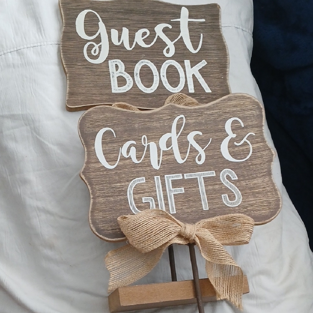 Rustic Guest Book Sign with Bow - Picture 3 of 4